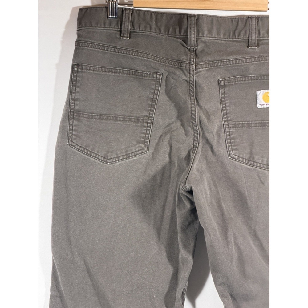 Carhartt Dungaree Work Pants Mens 36x30 Moss Green Canvas Relaxed Fit - Picture 5 of 16